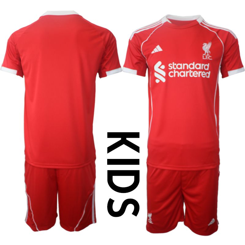 Youth 2025-2026 Season Club Liverpool home red Blank Soccer Jersey->customized soccer jersey->Custom Jersey